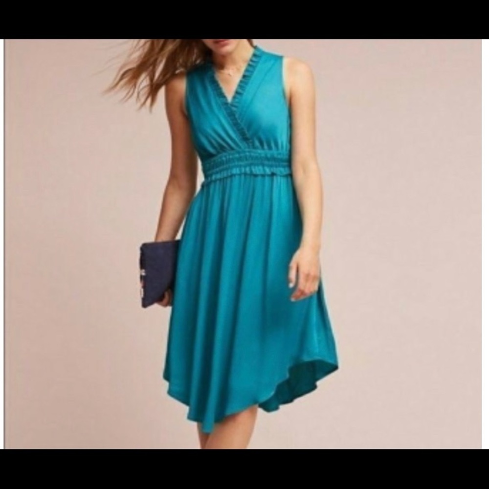 Anthropologie Maeve Midi Dress, Green/Blue, size S